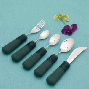 Good Grips weighted (6 oz) & bendable utensils are available through The Comfort Zone Mobility Aids & Spas in Port Alberni, Vancouver Island, BC. Call for information and pricing 250 724 4477 or email info@albernicomfortzone.com